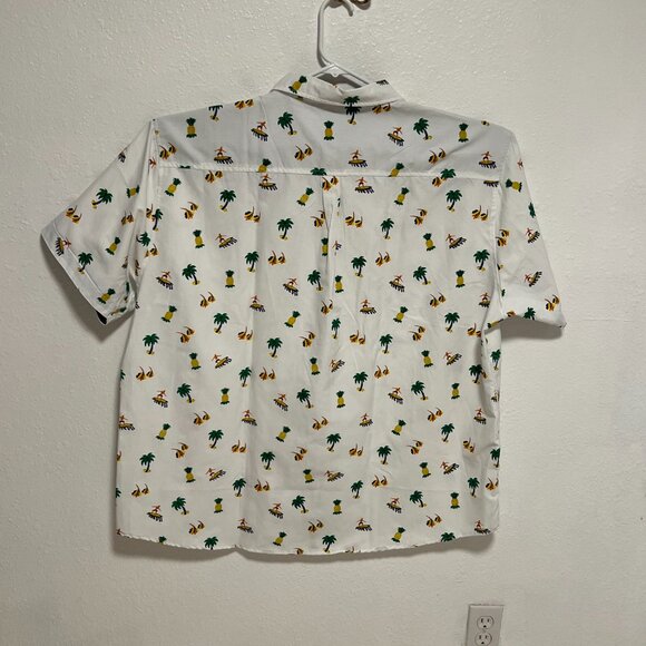 pd&c Shirt Short Sleeve Button Up Casual Summer Pineapple White Men's size 4X - Picture 6 of 6